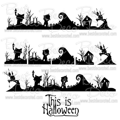 halloween silhouetten|nightmare before christmas silhouette houses.